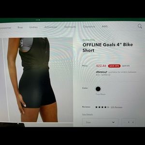Aerie OFFLINE Goals 4” Bike Short NEW Black Sz Small